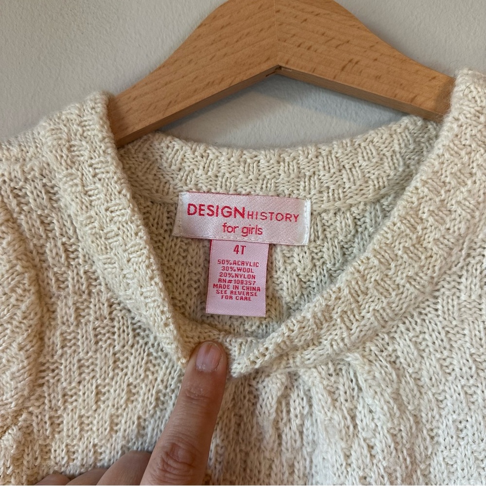 Design History Ivory Knit Dress Size 4T - Picture 6 of 9
